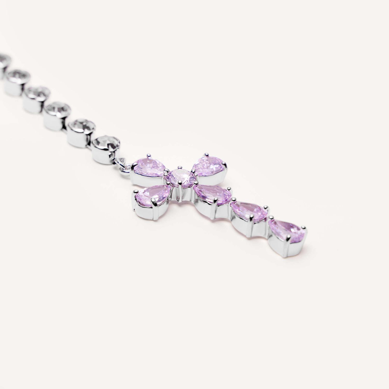 Колье Waterfall Violet Cross Necklace