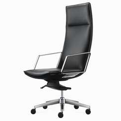 Офисное кресло Alix, натуральная черная кожа