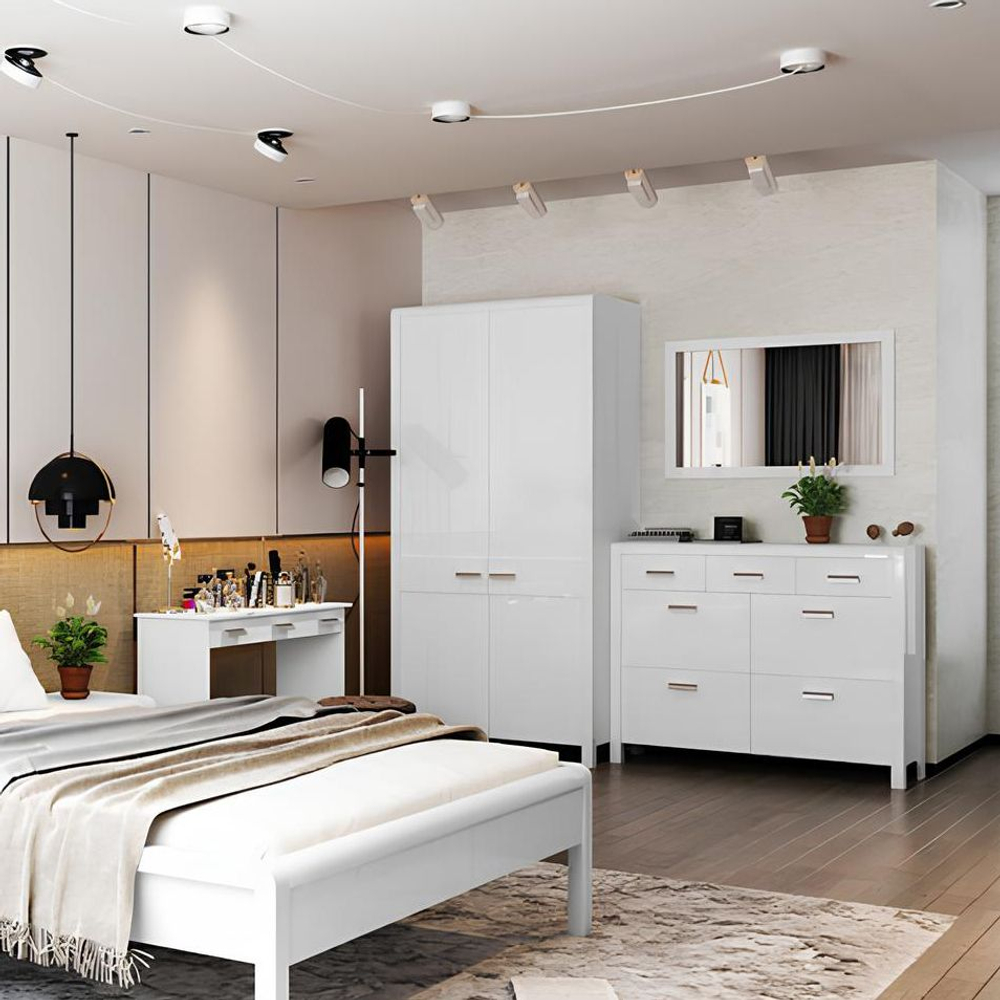 Шкаф 104х59х211, Мадейра, распашной для одежды, деревянный, в прихожую, гостиную, спальню ассив сосны, с полками и штангой, Dipriz