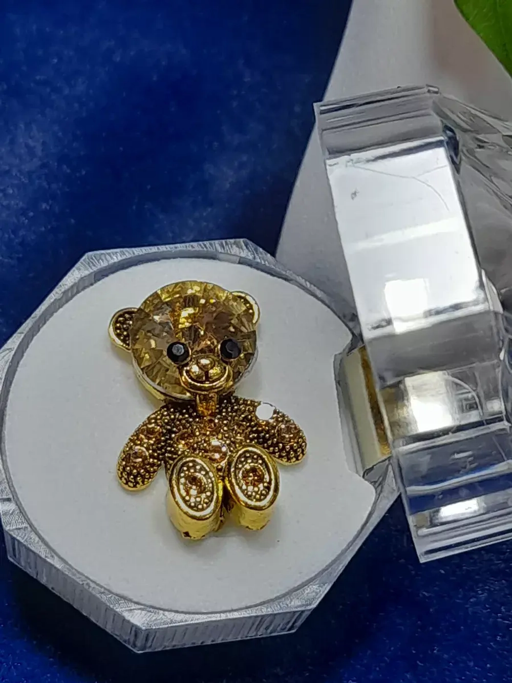 Брошь мишка античное золото