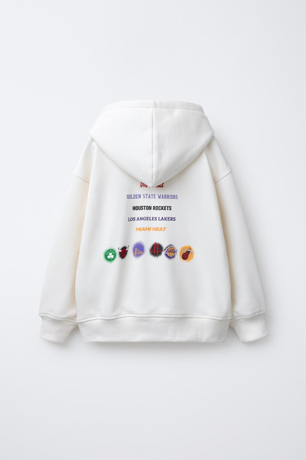 ZARA ХУДИ С КАПЮШОНОМ EQUIPOS NBA, ЭКРЮ