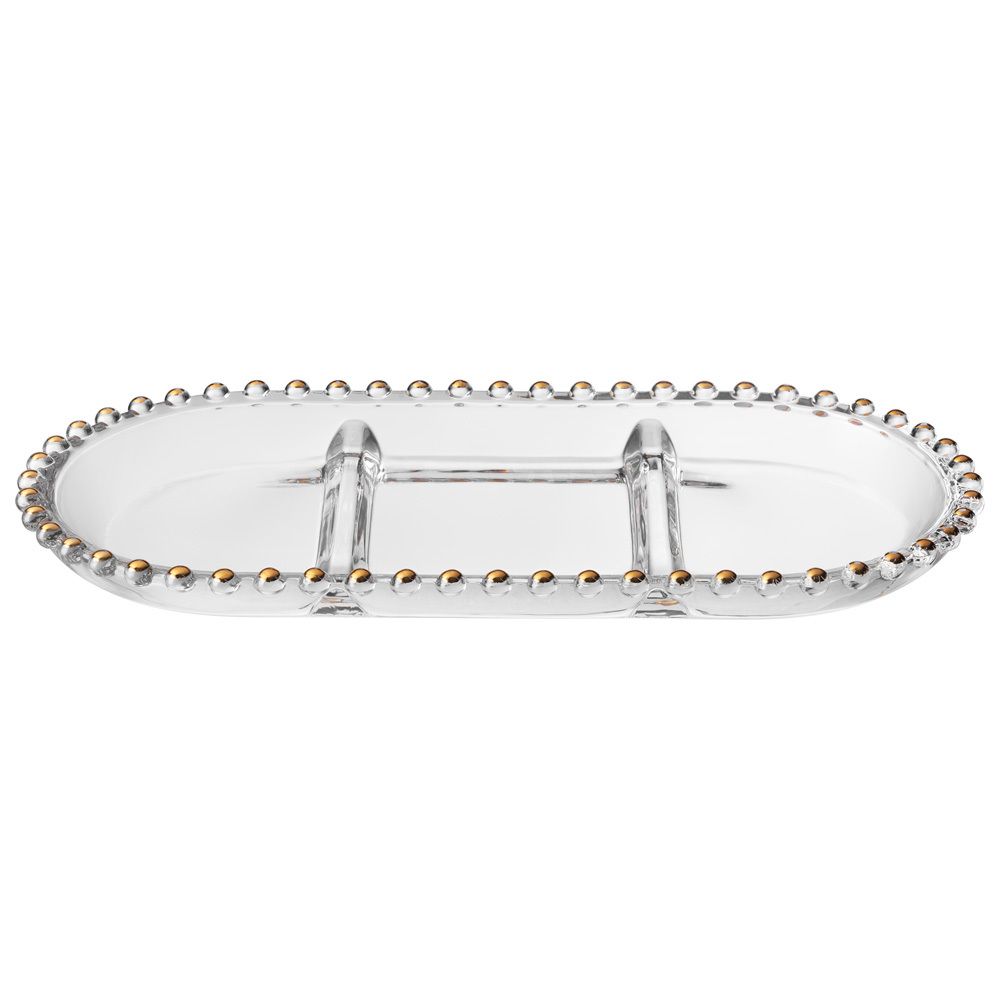 БЛЮДО СЕРВИРОВОЧНОЕ "GOLDEN CHARM", 3 СЕКЦИИ, 30*15 СМ