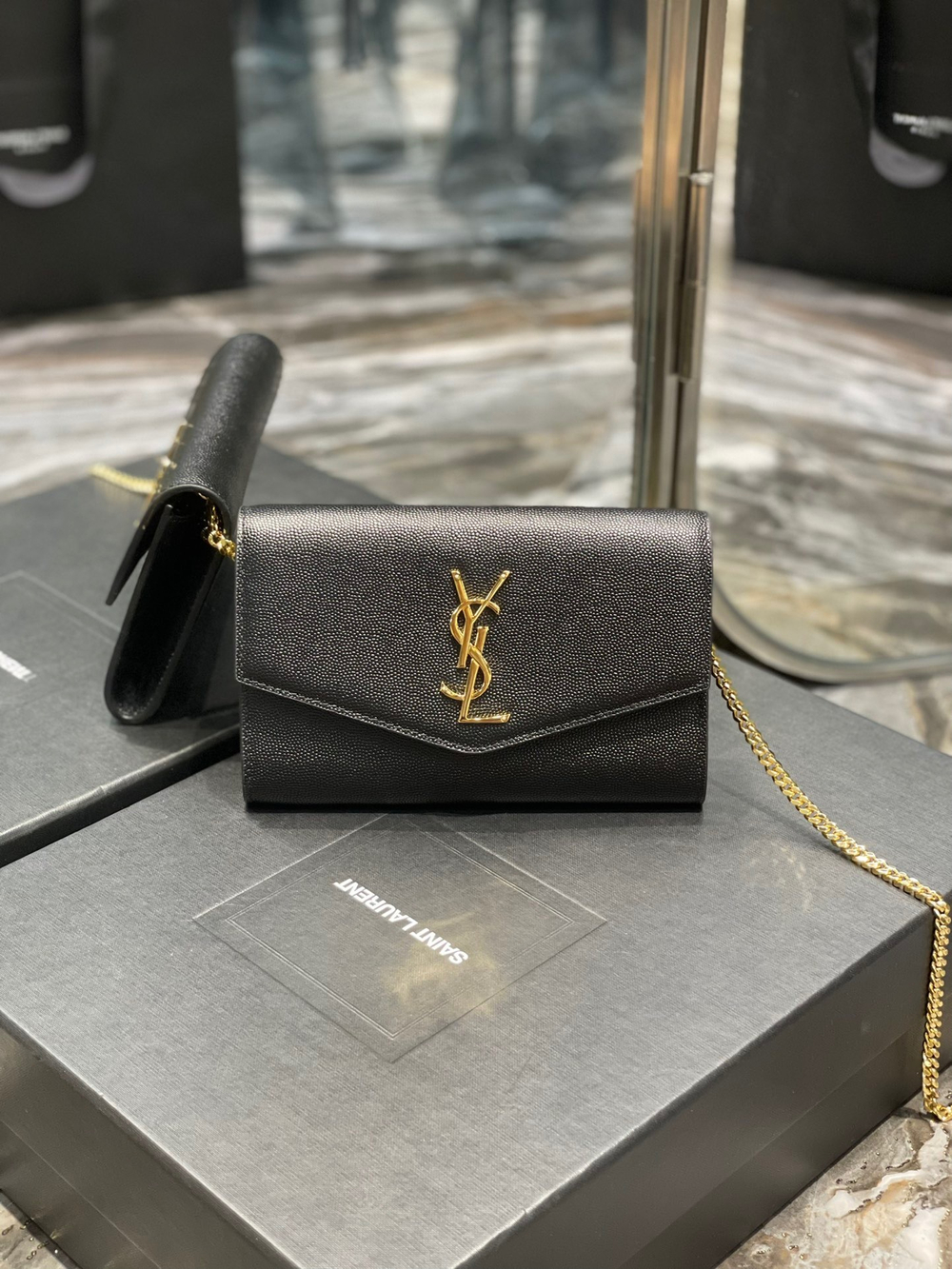 Saint Laurent Uptown Chain Wallet 19 cm