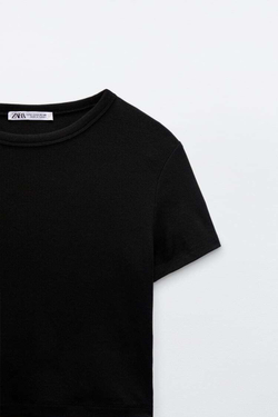 ZARA КРОП-ТОП, ЧЕРНЫЙ