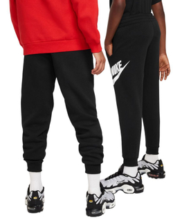 Детские теннисные брюки Nike Kids Club Fleece - black/white