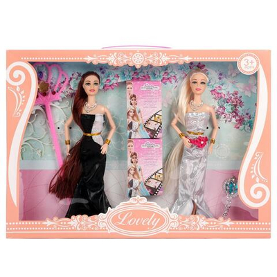 Кукла тип Модель 2шт. на шарнирах с аксесс. 32см, коробка D627