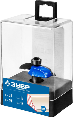 ЗУБР 51 x 13 мм, радиус 19 мм, фреза фигирейная №2, Профессионал (28761-51)
