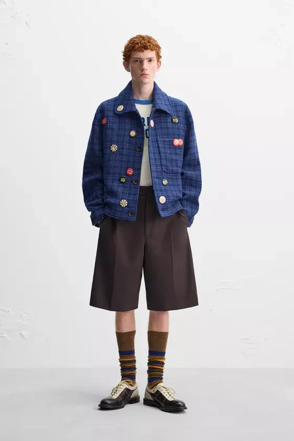 ZARA Х HARRY LAMBERT КУРТКА В КЛЕТКУ, СИНИЙ