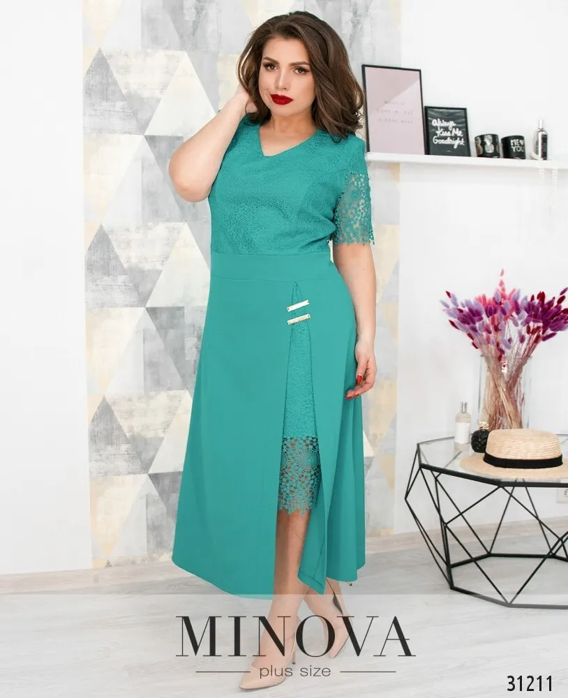 Платье 347-бирюзовый Minova