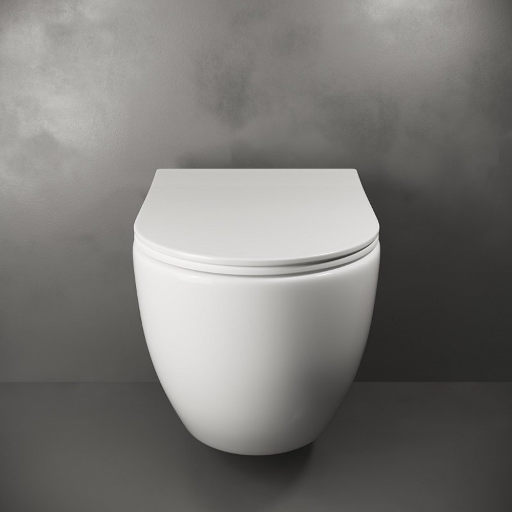 Комплект подвесной безободковый унитаз Ceramica Nova Mia Rimless CN1805 с ультра-тонким сиденьем SoftClose + инсталляция Creto Standart 1.1 INST-CR-1.1