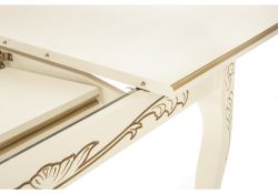 Стол Мауро 129(179)х84х78 патина золото / слоновая кость