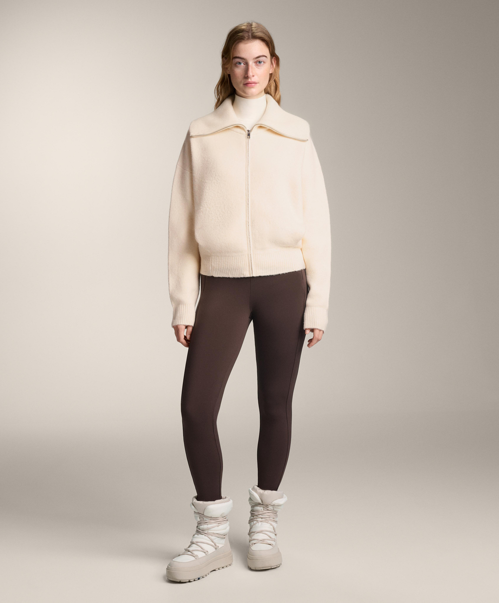 Oysho Куртка вязаная с высоким воротником, экрю