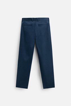 ZARA БРЮКИ ЧИНОС STRAIGHT-LEG, ВЫЦВЕТШИЙ СИНИЙ
