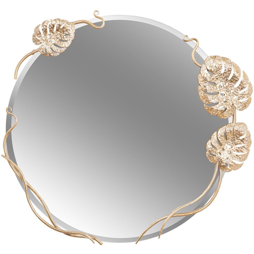 Зеркало настенное Monstera Deliciosa (Монстера) Айвори Мраморное золото