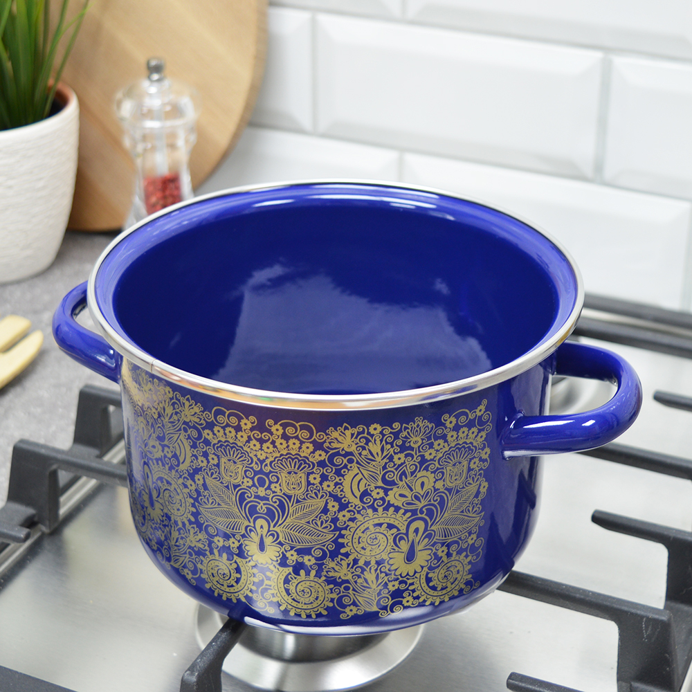 Кастрюля 2л "Узор" синяя