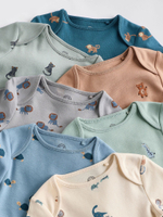 Боди с длинным рукавом для малышей Next N27-269, 7 шт., Молочный, Серый, Синий