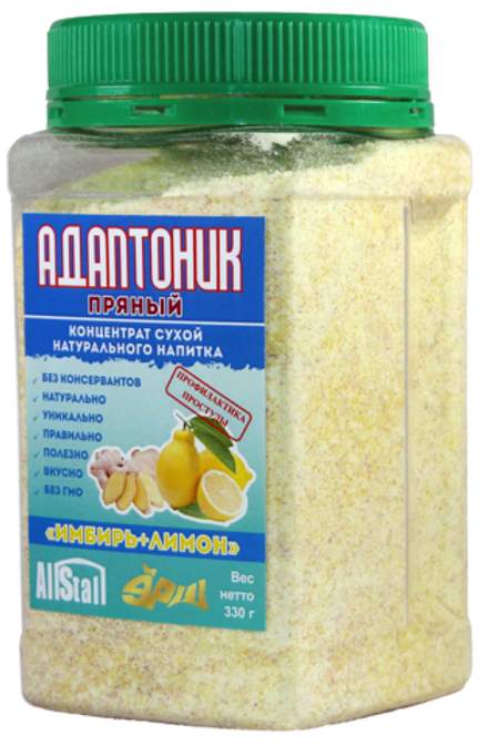 Адаптоник ПРЯНЫЙ Имбирь+Лимон в ПЭТ-банке 330 г