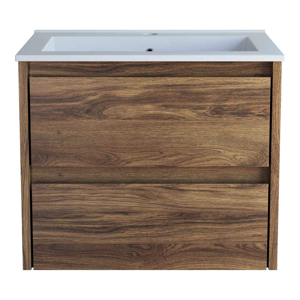 Тумба под раковину Vincea Gio 600 подвесная, 2 выкатных ящика soft-close, C.Oak