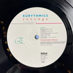 Винтажная виниловая пластинка LP Eurythmics Revenge (Japan 1986) (Obi)