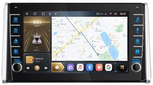Магнитола для Toyota RAV4 50 2019-2024+ (рынок РФ и ОАЭ) - Carmedia OL-1684 (кнопки и крутилки), Android 12, TS10,  CarPlay, 4G SIM-слот