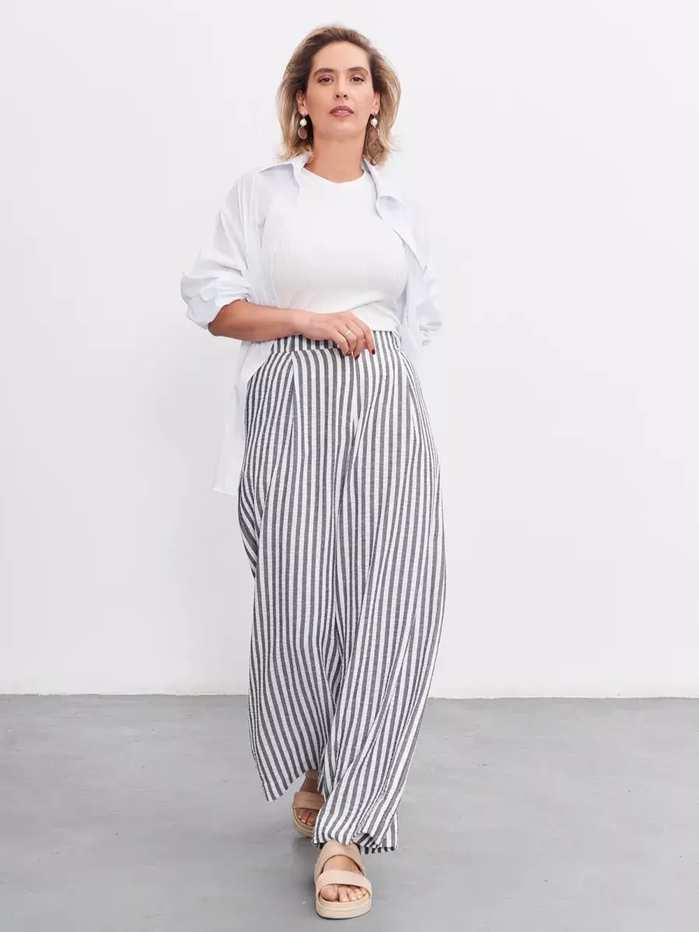 Брюки летние палаццо широкие