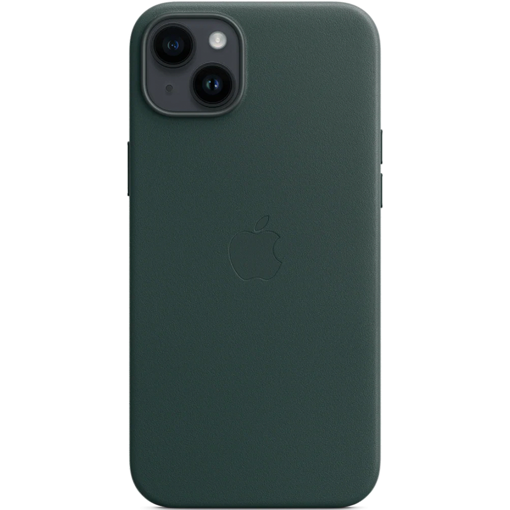 Кожаный чехол с поддержкой MagSafe Apple Leather Case для iPhone 14 Plus, Forest Green (Зеленый лес)