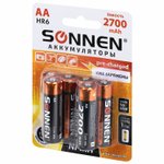 Батарейки аккумуляторные Ni-Mh пальчиковые комплект 6 шт. АА (HR6) 2700 mAh SONNEN