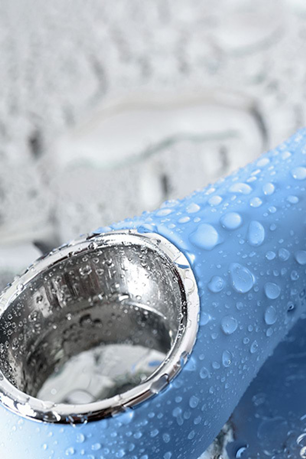 Голубой силиконовый вибратор 21см с электростимуляцией ToyFa Physics Galvani Vibe 796002