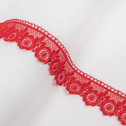 Гипюр "Gamma" , 35 мм, цв. красный