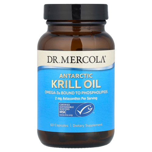 Dr. Mercola, масло антарктического криля, 60 капсул