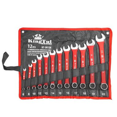 Набор ключей комбинированных 12пр. (6,8,10,12,13,14,15, 16,17,18,19,22мм) на полотне KingTul kraft KT-3012k