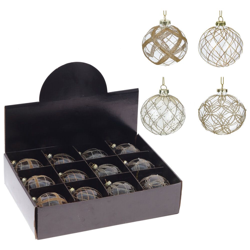 GAEM Набор из 12шт Украшение новогоднее "Шар", D 8 см, L35 W25 H8,5 см