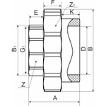Муфта комб. разъемная, вн 32х1'' EVER® plast   СЕРЫЙ (Россия)