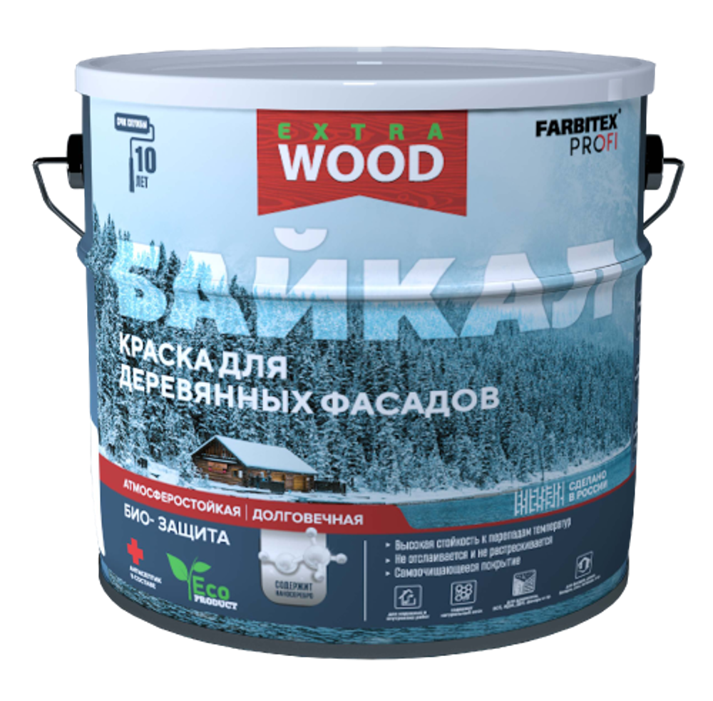 FARBITEX ПРОФИ WOOD EXTR Краска для деревянных фасадов и интерьеров БАЙКАЛ База А 0,75л