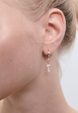 STRADIVARIUS Набор из 9 пар сережек с вишней и стразами, золотой