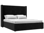 Кровать интерьерная Ларго 160, Черный, Велюр, 101323