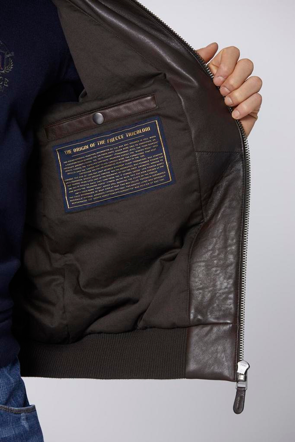 Куртка кожа муж. AERONAUTICA 5034 коричневый LEADER