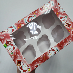 Коробка на 6 капкейков Новогодняя почта