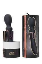 Черный двусторонний интимный массажер Surge - 22,5 см.