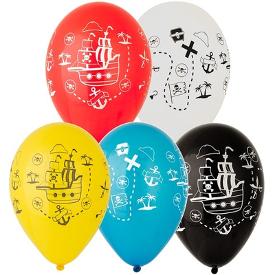 Латексный шар «Пиратский корабль», пастель, 28 см