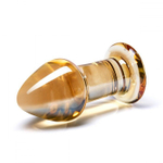 Золотистая анальная пробочка Over Easy - 10 см.