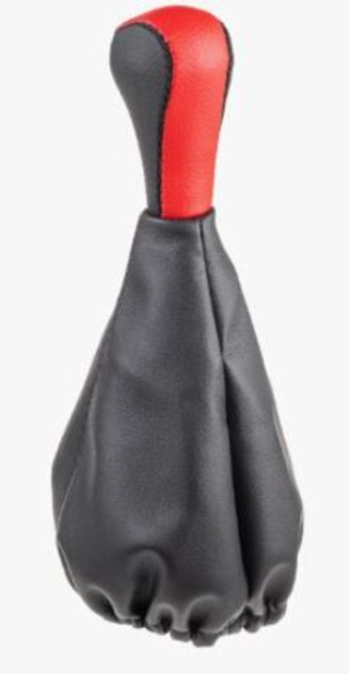 Ручка КПП с кожаным чехлом 2108 черная+красная 4652