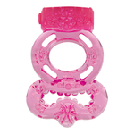 Розовое эрекционное виброкольцо VIBRATING COCK RING FREAK OUT (Цвет: розовый)