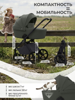 Коляска 4 в 1 Sweet Baby SBL Elegante Pro + автокресло Elegante Plus с базой i-Size ISOFIX DK780 Forest Green
