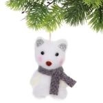 Подвеска «Медвежонок в шарфике» 8 см, Графит