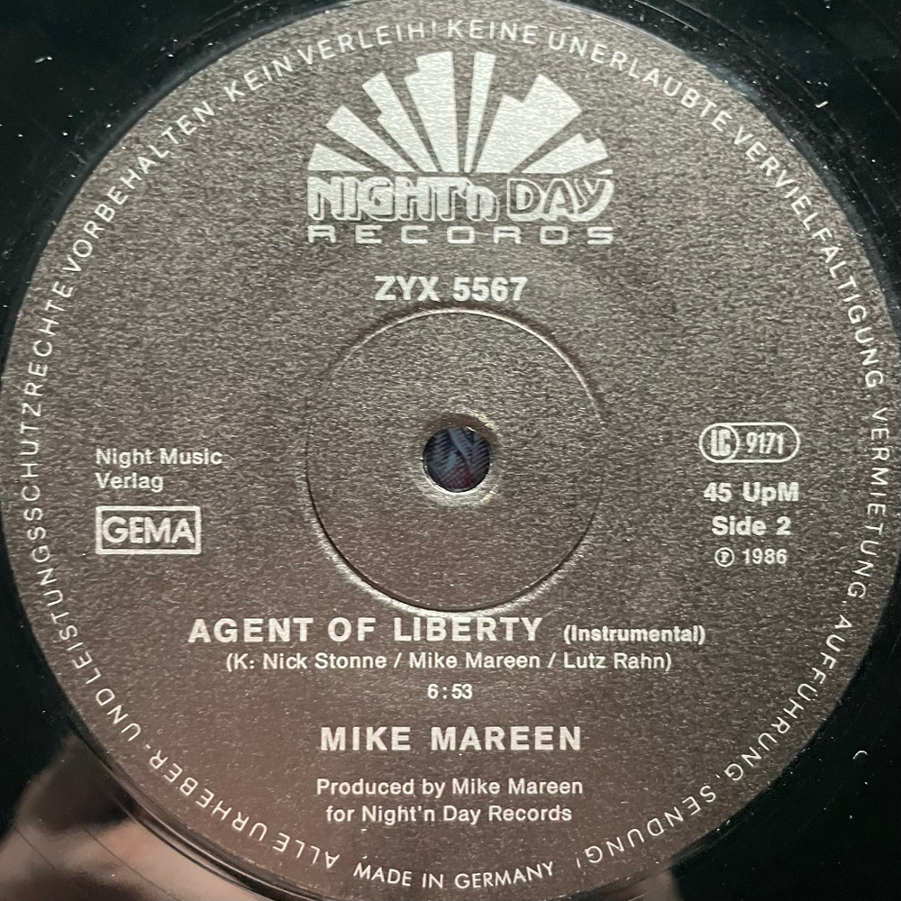 Mike Mareen ‎– Agent Of Liberty (Германия 1986г.) 12", 45 RPM