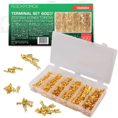 Клеммы контактные автомобильные, набор 600пр. RockFORCE RF-068684