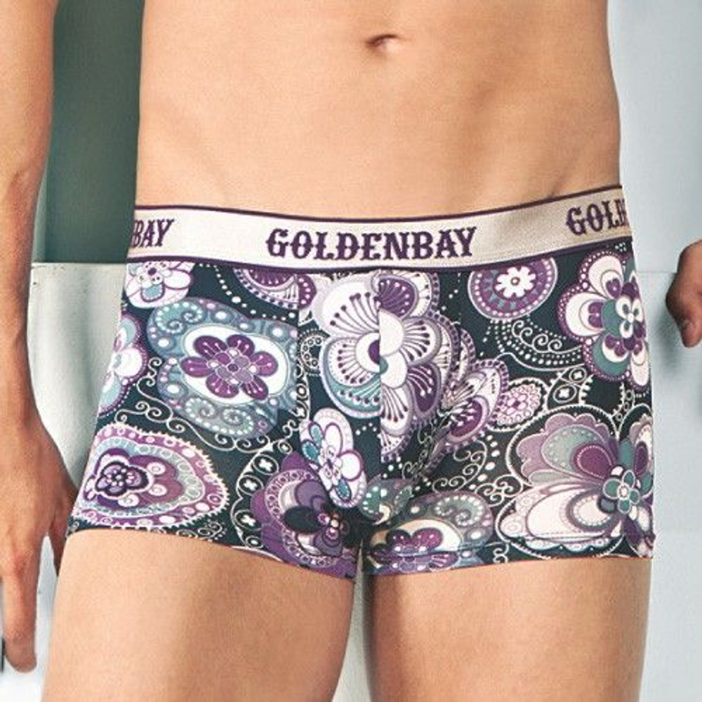 Мужские трусы боксеры GoldenBay Violet Flowers Boxer