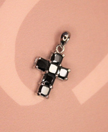 Подвеска крест черный 13х20 мм