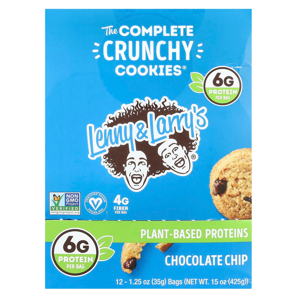 Lenny & Larry's, The Complete Crunchy Cookies®, шоколадная крошка, 12 пакетиков по 35 г (1,25 унции)